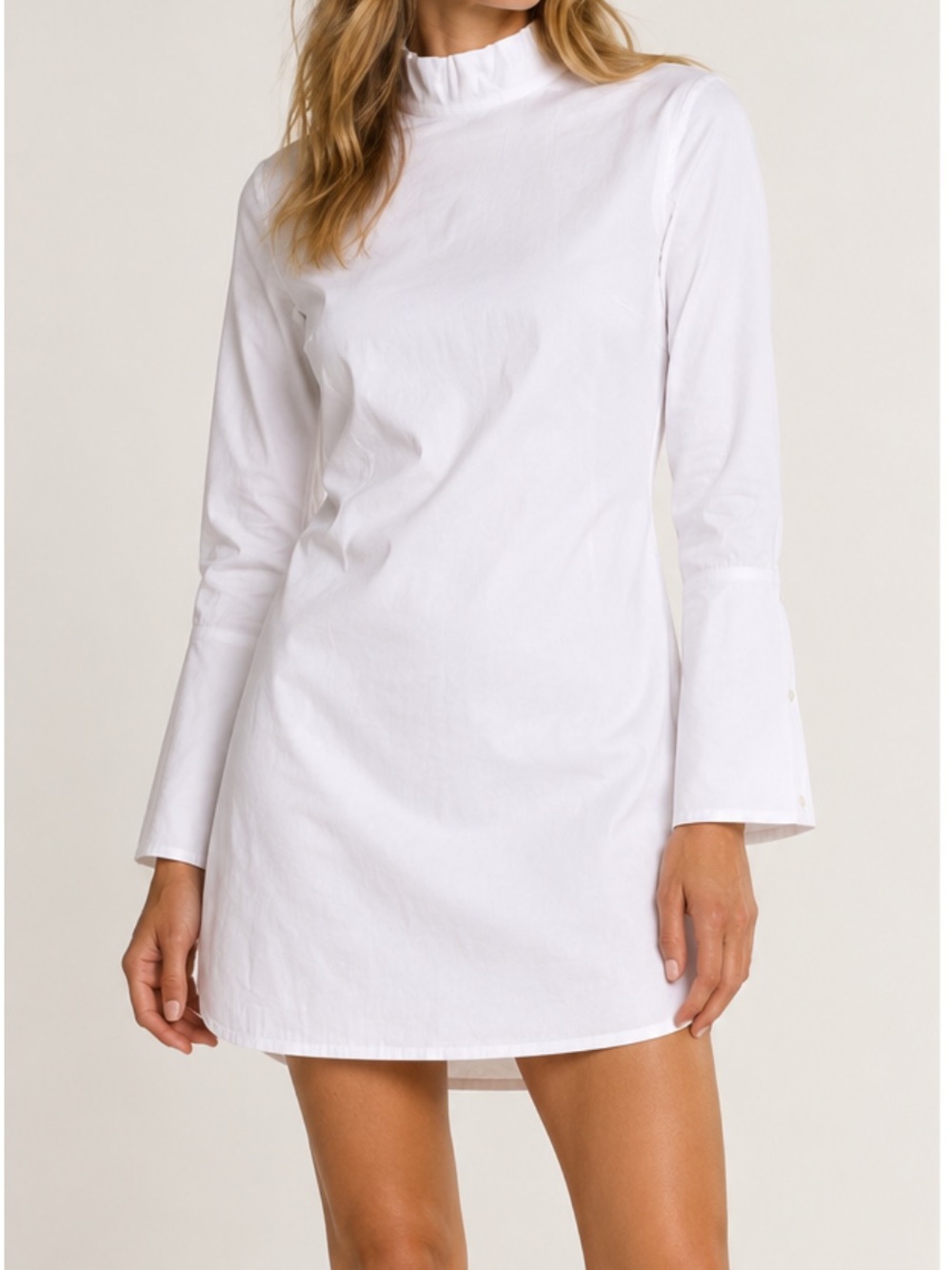 Misha Nonoo White Mock Neck Mini Dress Tunic – Size M